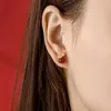 S925 argent sterling plaqué or incrustation Hetian jade personnalité tempérament bénédiction sac rétro personnalité femme boucles d'oreilles en gros