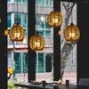 Pendellampor imitation rotting lampskärm tak ljuskrona glödlampa kinesisk stil lampskärmar