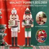 Objetos decorativos estatuetas 36cm quebra-nozes soldado fantoche de madeira artesanato boneco de gengibre ornamento de mesa decoração de casa navidad presente de natal