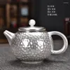 تدعى Teaware Sterling Silver Teapot One Pot اثنين من كوب شاي تلاشي مجموعة صانع سفر بسيطة ومحمولة في الهواء الطلق