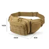 Man Tactical midjeväska Gun Holster Army Military Fanny Pack Sling Axel Väskor Utomhusbältet Bröst Assult Cykling 240223