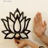 Decorative Objects Figurines Wooden lotus hollowed out crystal storage shelf minimalist homestay home wall decoration T240306