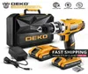 Deko GCD18DU2 18V DC Cordless Drill 2 Speed ​​Lithium Battery Home DIY Electric Electric Mini Power Driver Tools Set3977962981