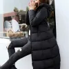 Parkas Lksk 2023 New Winter Park Coat Women's White Thick Warm Down Cotton Coat Fashion Hooded Park Down Windproect Snow Coat