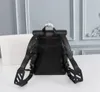 Fashionable black leather backpack Cowhide small backpack new style