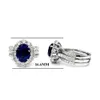 Luxury Certificate High End Jewelry 18k White Gold Natural Blue Sapphire Sri Lanka Diamond Semi Mount Ring Set for Woman