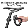 ROCKBROS Bicycle Lock MTB Road Cycling Portable Safety Anti-theft Cable Lock For Electric Motorcycle Scooter Bike Accessories 240301