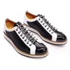 Chaussures en cuir véritable pour hommes, chaussures de fête de mariage, de couleur assortie, faites à la main, noires et blanches, 10A4