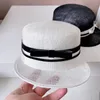 Berets 202402-2508373 INS Chic Japan Sommer Philippine Naturalgarn Wäsche Lady Service Hut Frauen Freizeit Besucher Kappe