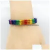 Charm Armband Rainbow LGBT Pride Charm Armband Handgjorda flätad vänskapsträng för Gay Lesbian LGBTQ Arvbandsmycken Drop Del DH6Q9