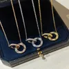 Designer di gioielli e Diamond Love Circle Circle Pendant Classic for Womens Long Chain Titanium Sier Gold Pated with Box Original Quality