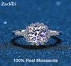 1CT Center Halo Diamond Engagement Rings for Women Platinum Plated Sterling Silver Flower Wedding Band Fine Jewelry 2208137472869