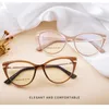 Lunettes de soleil Cadres Transparent Ordinateur Lunettes Cadre Femmes Anti Bleu Lumière Cat Eye Vintage Léopard Optique Spectacle Lunettes Métal