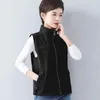 Gilet da donna Gilet Casual 2024 Primavera Autunno Colletto alla coreana Cappotto senza maniche Gilet femminile coreano in puro colore