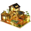 Architettura/Casa fai-da-te Case delle bambole in legno fai-da-te Casa antica cinese Kit di costruzione in miniatura con mobili Casa delle bambole a luce led per regali di compleanno per ragazze