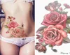 Maquillaje falso tatuajes temporales pegatinas rosas flores brazo hombro tatuaje impermeable mujeres gran Flash belleza tatuaje en Body2094720