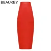 드레스 Beaukey New Fashion Mid Calf Black Pencil Skirt HL 밴드 가을 겨울 바디콘 스커트 여성 스트레치 스플릿 스커트 도매 XL