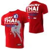 Herren T-Shirts Herren Muay Thai T-Shirt Sommer atmungsaktiv schnell trocknend T-Shirts Laufen Fitness Sport Kurzarm Outdoor Boxen Wrestling TrainingsanzügeL2402