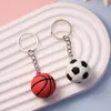 키 체인 시뮬레이션 축구 농구 배구 테니스 럭비 키 체인 PVC 크리에이티브 미니 키 링 백팩 펜던트 자동차 액세서리 선물