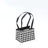 Shopping Bags Foldable Plaid Paper Bag With Handles Gift Packing For Store Flower Wedding Christmas Supplies Handbags