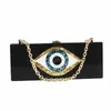 Sacs de soirée Sac à main Femmes Marque Evil Eye Cartoon Party Sac Solide Noir Perle Blanc 25 Cm X 10 Longue Taille Acrylique Boîte Embrayages