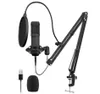 USB Streaming Podcast PC Microphone 192KHz24Bit Studio Cardioid Condenser Mic Kit With Sound Card Boom Arm Shock Mount YouTuber K8011715