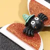 Acessórios de cabelo Ncmama 5 '' Halloween Bat Clips para crianças meninas dos desenhos animados bruxa chapéu fantasma hairpin barrettes headdress bebê