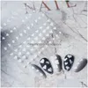 Наклейки Наклейки для ногтей Черно-белые любовные сердца с художественным узором Светящиеся наклейки Луна Звезда Drop Доставка Здоровье Красота Nail Art Salo Dhktg
