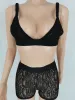 Sets Echoine Sexy See Through Lace Crop Top Shorts Set Two Piece Set Tracksuit Skinny Bodycon Outfits Women Summer Club Matching Set