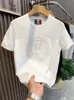 Verano Nueva marca de moda para hombre Cabeza de tigre Manga corta Algodón de seda Slim Fit Camiseta bordada tridimensional Top blanco Media manga78
