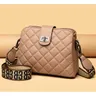 HBP Designer Women Bag 2024 New Women's Diamond Lattice Single Khaki Shoulder Crossbody Bag Enkel och mångsidig stor kapacitet Tre lager Mother Bag