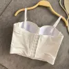 Camis Spaghetti Strap 섹시 탱크 섹시 탱크 Camis for Women Solidars 가죽 Pu Femme Croset Crop Tops in Bras Chic Tank Camisole