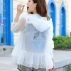 Jassen Zomer 2023 Vrouw Blouse Vest Vrouwelijke Zonbescherming Kleding Lange Blouse Strand Dames Mode Tops Dunne Kapmantels A73