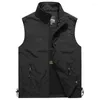 Men's Vests 2024 Spring/Summer Outdoor Casual Quick Dried Vest Trend Fashion Simple Standing Collar