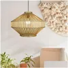 Lampade a sospensione Arturesthome Lampadario in bambù Vintage Illuminazione semplice Luci decorative per interni Lampada da soffitto a sospensione Decorazione domestica Dr Dh3Xc