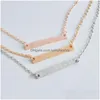 Hanger Kettingen Nieuwe Minimalistische Bar Hanger Ketting Personlized Eenvoudig Gesneden Liefde Pijl Drie Kleuren Voor Meisjes Dames Mode Jewelr Dhsvd