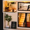 Mimarlık/DIY House -Diy ahşap bebek evi kiti modern minyatür bebek evi mobilya ışıkları sihirli oda kutusu oyuncakları doğum günü hediyesi