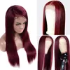 13*4 cabelo humano reto sem cola para mulheres transparente renda frontal sem cola peruano curto bob encaracolado peruca de cabelo humano para preto