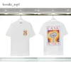 Koszulka Casablanc Męskie koszulki Męska marka T Designer TEE Rainbow Grzyb Letter Drukuj krótkie topy Bawełny luźne luźne mężczyźni Casa Blanca Kobieta koszula casa 2003