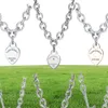 T designer heart pendant Necklace bracelet stud earrings 925 sterlling silver jewelry Female women Design Luxury Wedding Party Valentine's Day gift bead 0393244322