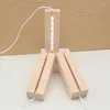 Lumières de nuit 1/2pcs base de lumière LED en bois rectangle cristal base de lampe d'affichage USB pour résine lettre verre art ornement décoratif