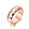 Con pietre laterali YiKLN acciaio inossidabile 316L 8mm/6mm/3mm 3 dimensioni taglio viso moda anello largo anelli di fidanzamento di nozze gioielli per le donne
