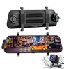 25K Mirror Car DVR 10quot Pekskärm Dash Cam Voice Control Dual Cameras med bakre bild Kervättning Vattentäta backupkameror 9778326