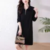 Light Luxury, Fashionable Temperament, Small Black Dress for Women in Spring 2024, New Solid Color, High-end, Minimalist Black, Loose Fitting and Stylish Skirt