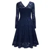 Dress Sexy Lace Midi Dress For Women Spring Elegant Suit Neck Top With Party Skirt Long Sleeve Gala Dresses Woman Cocktail Of Dresses