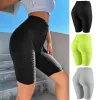 Pantaloncini Scrunch Butt Pantaloncini sportivi a nido d'ape con cintura larga Pantaloncini da motociclista Anticellulite Leggings corti semplici Collant da corsa