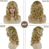 Perruques de cheveux synthétiques bouclés longs pour femmes charmant mélange blonde perruque dames cosplay Halloween désordre délié naturel moelleux 240306