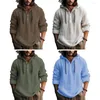 Sweats à capuche pour hommes Chemises à capuche Blouse à manches longues Boutons Pull Solide Confortable Coton Lin Casual Lâche Vacances Mâle Tee Tops