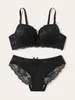 BH's sets transparante bloemen tweedelige kleding beugel push-up lingerie voor dames A2123