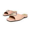 Shoes Flat Slippers Scuffs Crystal Slides Mules Women Designer Sandals Summer Comfort Sandal Luxury Rhine Stone Peep Toe Slipper Beach Shoe